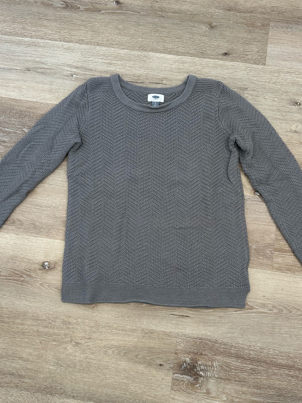 Old Navy Gray Taupe Textured Knit Sweater